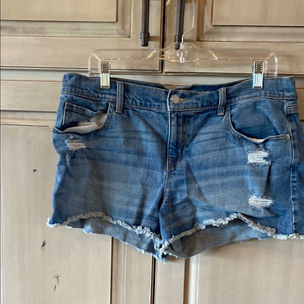 Old Navy Blue Distressed Jean Shorts